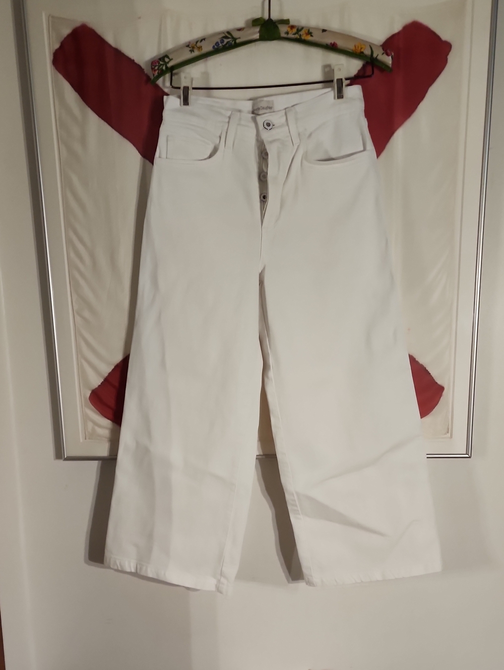Favorite Daughter White Wide-Leg Button-Fly Jeans
